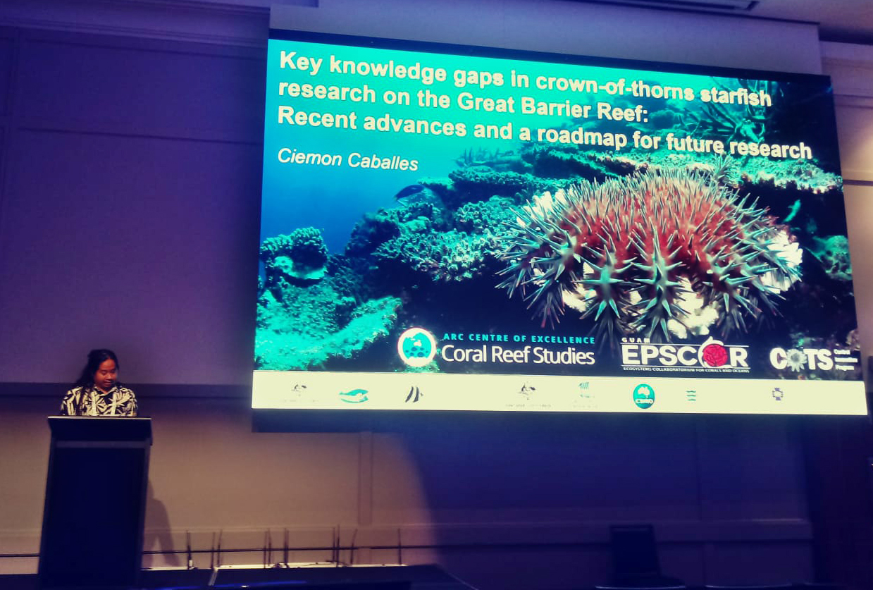 UOG Senior Research Associate Ciemon Caballes delivered the keynote address at the “The Biology, Ecology, and Management of Marine Nuisance Species” symposium at the 58th Annual Conference of the Australian Marine Sciences Association (AMSA) in Cairns, Australia.