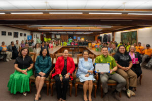  Leaders from the government, academe, and community organizations, led by Gov. Lou Leon Guerrero, UOG President Anita Borja Enriquez, DBA, and UOG Center for Island Sustainability and Sea Grant Director Austin Shelton, Ph.D., come together with representatives from various programs dedicated to sustainability initiatives on Guam. Sustainable September kicked off with a proclamation signing on Friday, Sept 5 at the Governor’s Complex, that emphasizes collaborative efforts to achieve the 17 United Nations Sustainable Development Goals (SDGs) by 2030.