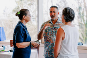 Conservation leaders Trina Leberer and Keobel Sakuma at the Micronesia Challenge Regional Meeting in Guam.